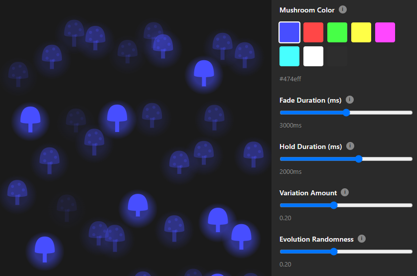 Screenshot of Digital Mushrooms project